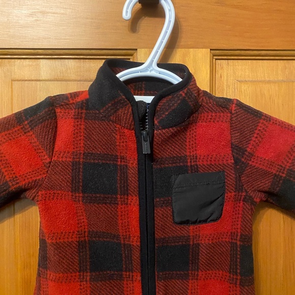 Old Navy Red and Black Plaid Kids One Piece - Picture 2 of 5